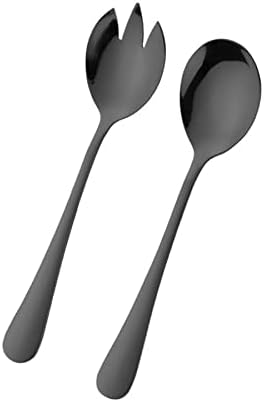 Salad Servers Salad Spoons and Fork Set Stainless Steel Serving Utensils - Image 7