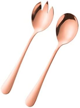 Salad Servers Salad Spoons and Fork Set Stainless Steel Serving Utensils - Image 7