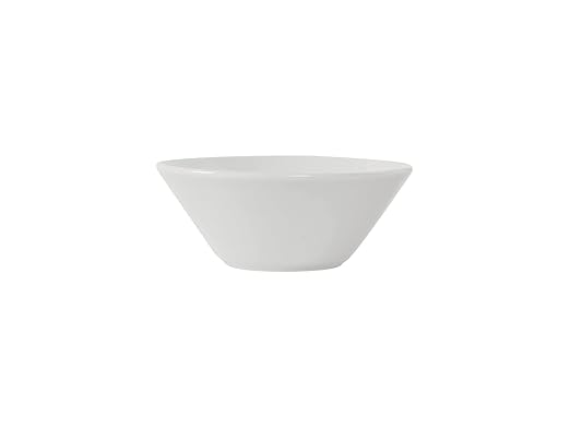 Tuxton China GLP-405 Bowl, 13 oz., 5-1/2" Diameter x 2-1/8" H, Round, Tapered, Microwave and Dishwasher Safe, Oven Proof, Fully Vitrified, TuxTrendz, Linx, Porcelain White, Pack of 12