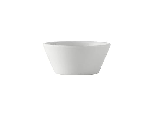Tuxton China BPB-130B Bowl, 13 oz., 5-1/4" Diameter x 2-1/4"H, Microwave and Dishwasher Safe, Oven Proof, Fully Vitrified, DuraTux, Porcelain White, Pack of 12
