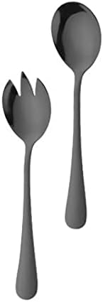 Salad Servers Salad Spoons and Fork Set Stainless Steel Serving Utensils - Image 6