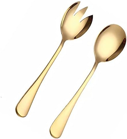 Salad Servers Salad Spoons and Fork Set Stainless Steel Serving Utensils - Image 7