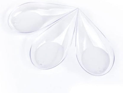 480 Case Tiny Clear Appetizer Plates Mini Plastic Dessert Spoons Professional-Grade Recyclable Party Small Serving Platter Clear Disposable Plates Serving Tray for Events CMJJ