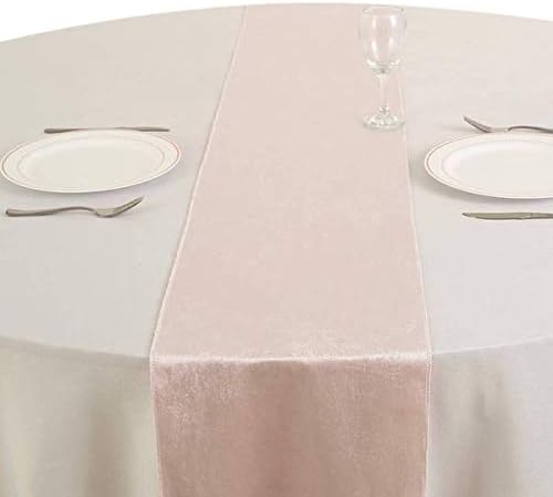 10 pcs 12x108-Inch Blush Premium Velvet Table Runners - Image 2