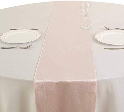 10 pcs 12x108-Inch Blush Premium Velvet Table Runners - Image 2