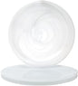 Vikko Charger Plates, Set of 4 White Alabaster Dinner Plates, 13" Plate with Marbelized, Swirl Design, Elegant Glass Charger, Dishwasher Safe