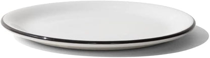 Made In Cookware - Set of 4 - Bread and Butter Plates - White With Black Rim - Porcelain England