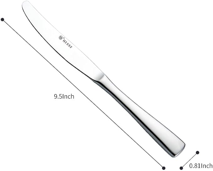 Dinner knife 6 Pieces Stainless Steel Butter Knife Set, Hollow Square Handle - Image 3