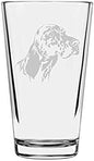 English Setter Custom Personalized Dog Themed Etched All Purpose 16oz Pint Glass