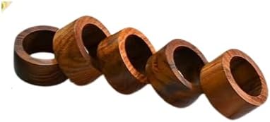 Napkin Holder Set of 12 Handmade Acacia Wood Dining Table Napkin Ring Classic - Image 4