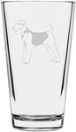 Airedale Terrier Custom Personalized Dog Themed Etched All Purpose 16oz Pint Glass