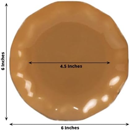 Efavormart 10 Pack | Gold 6" Round Plastic Dessert Salad Plates, Disposable - Image 2