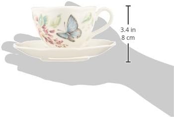 Lenox Butterfly Meadow Blue Porcelain Tea Cup and Saucer Set | Dishwasher safe - Image 3