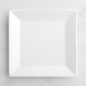 10-Inch Square Porcelain Dinner Plate, Bright White, Wide Rim, Dishwasher Safe, Commercial Grade, 12 per Case