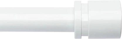 Curtain Rods for Windows 16 to 28 or 40 Inches Max Adjustable Length 1 Inch Diameter Window Curtain Rod with Aluminium End Cap, White