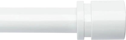 Curtain Rods for Windows 16 to 88 Inches Adjustable Length 1 Inch Diameter Window Curtain Rod with Aluminium End Cap, White