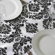 Efavormart Black Damask Flocking Premium Table Top Runner - Image 6