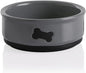 Sweejar Ceramic Dog Bowls with Bone Pattern, Dog Food Dish for Small Dogs, Porcelain Pet Bowl for Water 16 Fl Oz (Gray)