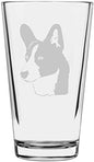 Cardigan Welsh Corgi Custom Personalized Dog Themed Etched All Purpose 16oz Pint Glass