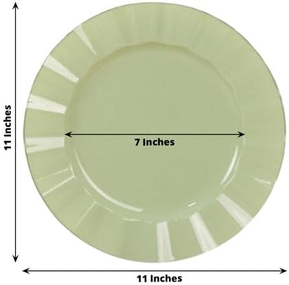 Efavormart 10 Pack | Sage Green 11" Round Plastic Dinner Plates, Disposable - Image 2