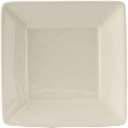 Tuxton China BEH-073B Plate, 7-3/8", Square, Wide Rim, Microwave and Dishwasher Safe, Oven Proof, Fully Vitrified, Ceramic, DuraTux, American White/Eggshell, Pack of 12