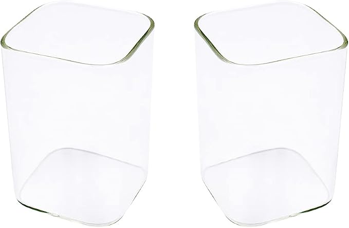 Square Glass Cups 2-Pack, Creative Clear Square Juice Glass Tea Cup Milk Cup - Image 2