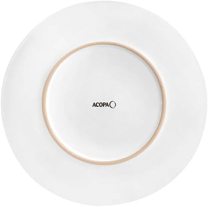 Round Stoneware Dinner Plate, Bright White, 10.5 Inch Coupe Style, Microwave and Dishwasher Safe, 12 Count