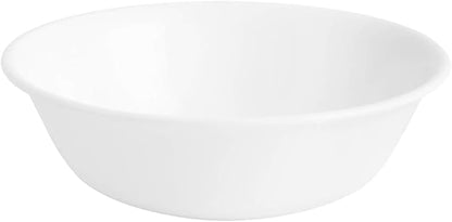 Corelle Vitrelle 6-Piece Soup/Cereal Bowl Set Triple Layer Glass and Chip Resistant, 18-Oz Lightweight Round Bowls, Winter Frost White