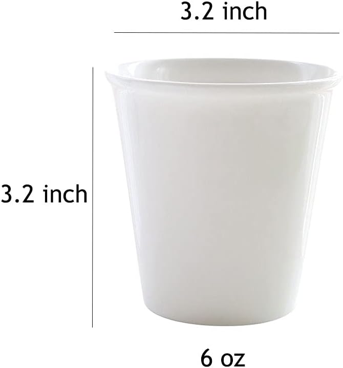Sizikato 6pcs Porcelain Tumbler, 6 Oz Drinking Glasses Ceramic Cups - Image 2