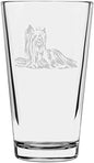 Yorkshire Terrier Custom Personalized Dog Themed Etched All Purpose 16oz Pint Glass