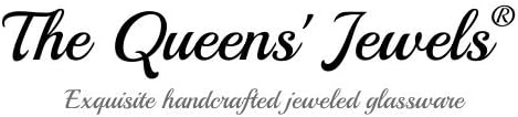 THE QUEENS' JEWELS Green Diamond Palm Tree Wine Glass (stemless), 21 oz. - Tropical Getaway with Rhinestone Glam - Hand-Decorated With Glassware - Not Painted - Dazzling and Unique