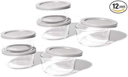 12-Piece Glass Food Storage Containers Set | 2-Cup, Leakproof | Microwave by DuraLiving