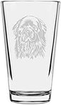 Newfoundland Dog Themed Etched All Purpose 16oz Pint Glass