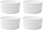 Vikko White Ramekin, Set of 4 Fine Porcelain Ramekins, Stackable 4 Inch Bowls, 7 Ounce Dips Dish, Dishwasher Safe
