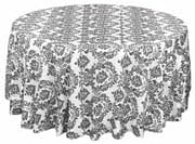 Efavormart 120" Black Velvet Flocking Damask Tafetta Round Tablecloth - Image 6