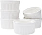 Vikko White Ramekin, Set of 6 Fine Porcelain Ramekins, Stackable 4 Inch Bowls, 7 Ounce Dips Dish, Dishwasher Safe