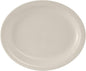 Tuxton China TNR-014 Platter, 13-1/4" x 10-1/2", Oval, Narrow Rim, Microwave and Dishwasher Safe, Oven Proof, Fully Vitrified, Ceramic, Nevada, American White/Eggshell, Pack of 12