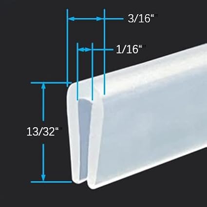 Clear Rubber Edge Trim，U Channel Silicone Rubber Edge Trim, 1/16" Slot - Image 3