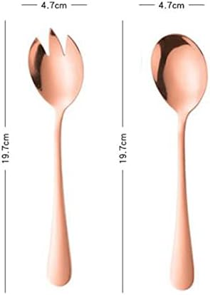 Salad Servers Salad Spoons and Fork Set Stainless Steel Serving Utensils - Image 4