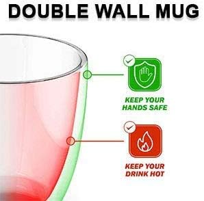 Gmark Large Coffee Mugs Set of 2, Double Wall Tumbler Glass Cup, Insulated - Image 3