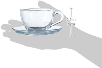 Pasabahce Premium Modern Turkish Tea Glasses & Saucers Set, 12 Piece Coffee - Image 3