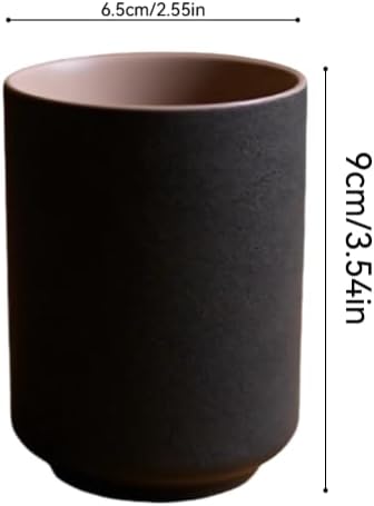 Japanese simple black style, tea cup, handleless ceramic mug, coffee cups - Image 5