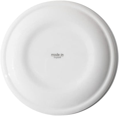 Made In Cookware - Set of 4 - Bread and Butter Plates - White With Black Rim - Porcelain England