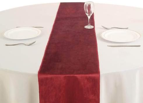 10 pcs 12x108-Inch Wine Premium Velvet Table Runners Wedding Reception Catering - Image 2