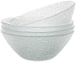 Vikko Elegant Textured Glass Salad Bowls, Set of 4, 6.5 Inch, Stackable, Dishwasher Safe