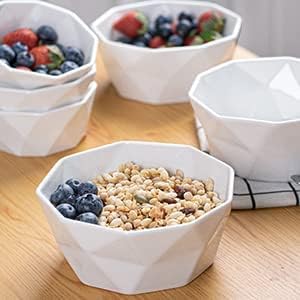 DELLING 22 Oz Cereal Bowls Set of 4, Porcelain Geometric Soup Bowls, Ceramic - Image 5