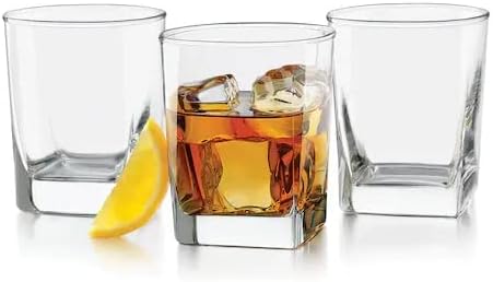 Square Drinking Whiskey Glasses Set of 4, Old Fashioned Glass Cup Bar Set - Image 9
