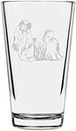 Shih Tzu Custom Personalized Dog Themed Etched All Purpose 16oz Pint Glass