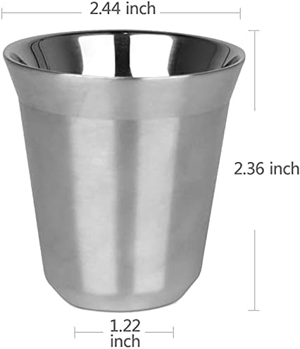 RECAPS 80ml Stainless Steel Espresso Cups Set | 2 Pack Double Wall 304 - Image 4