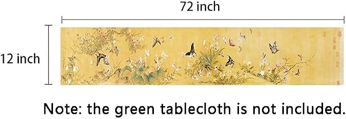 Asian Style Bamboo Table Runner, Ancient Chinese Paintings Zen Table Mat - Image 4